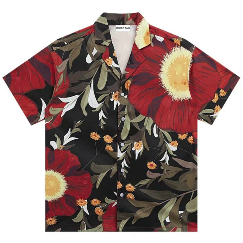 Áo Sơ Mi Tay Ngắn Unisex Cổ Bẻ Phông Cách Hàn Quốc Freesize