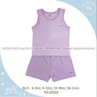 Bộ Ba Lỗ Thường Kẻ Tím Trắng NOUS (Size 6-9 Tháng Đến 18-24 Tháng)