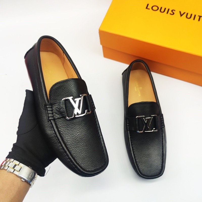 Giày mọi nam LV2021 da nhập cao câp caro