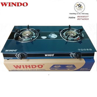 Bếp Ga Đôi WINDO - Mặt Kiếng Cường Lực Đầu Đốt Đồng Khung Inox Bền Bỉ (Hoa Văn Ngẫu Nhiên)