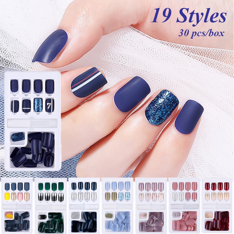 Bộ 30 móng tay giả che toàn bộ 19 kiểu tháo rời tái sử dụng được