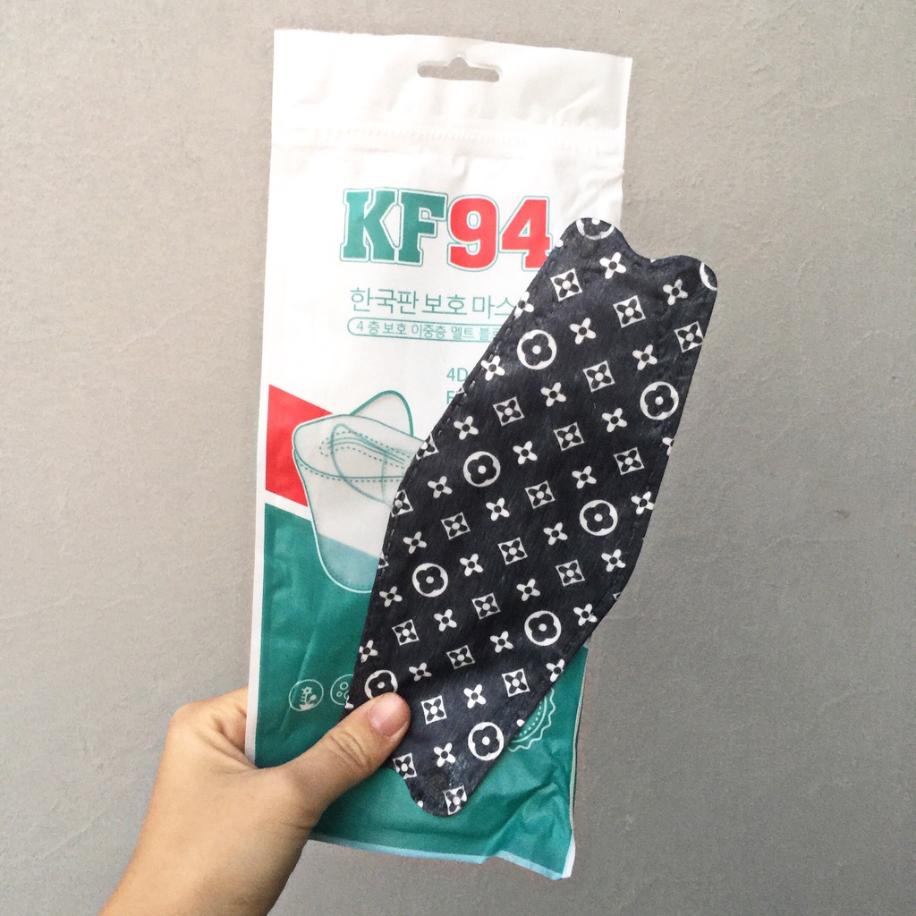 10 Khẩu Trang KF94 Hoạ Tiết LV/ DR/GC Đẹp Kháng Khuẩn Sang Chảnh Cho Nam Nữ(gói10 chiếc)