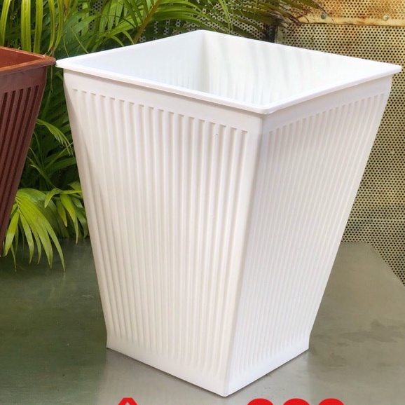 (32x40cm) Chậu nhựa vuông cao gân sọc hàng đẹp_Chậu nhựa cao cấp vuông lòng sâu trồng hoa cây cảnh