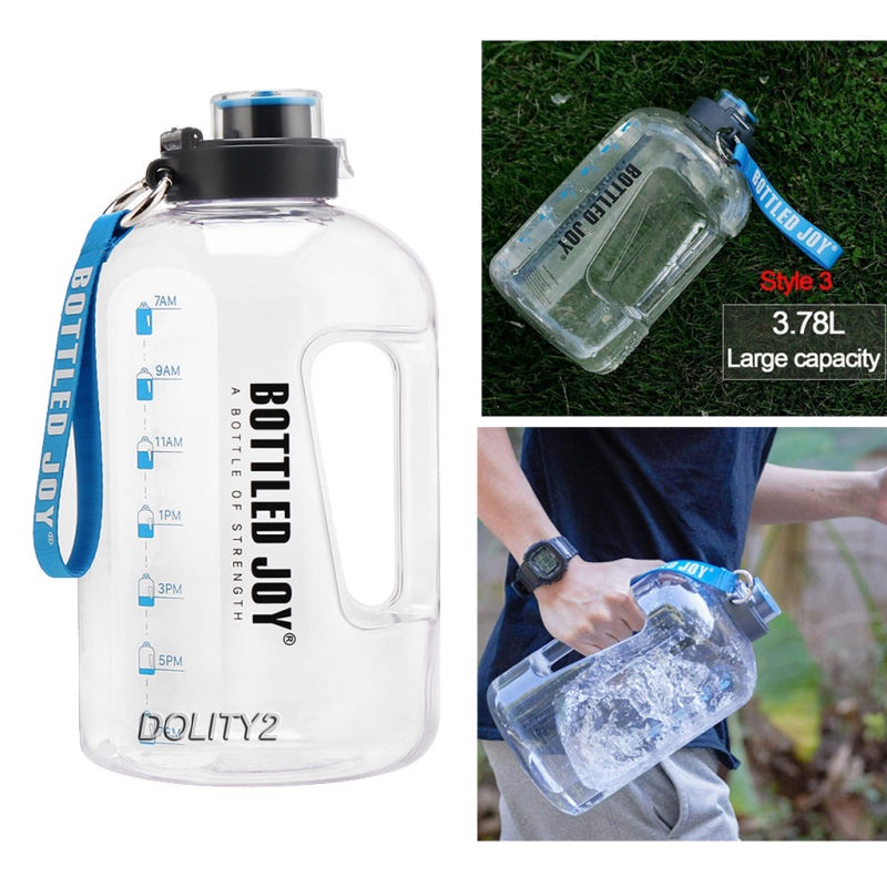 Bình Nước 1 Gallon Nhắc Nhở Hoạt Động Thể Thao Ngoài Trời Không BPA [Dolity2]