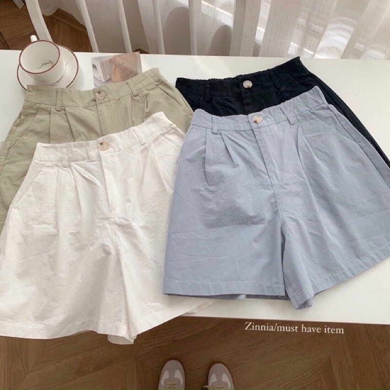 Quần shorts thô 8901 / Quần đùi sooc thô trơn hàng Quảng Châu cạp chun sau A9501N Nhung Nhớ