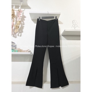 Quần ống loe xẻ cạp cao
