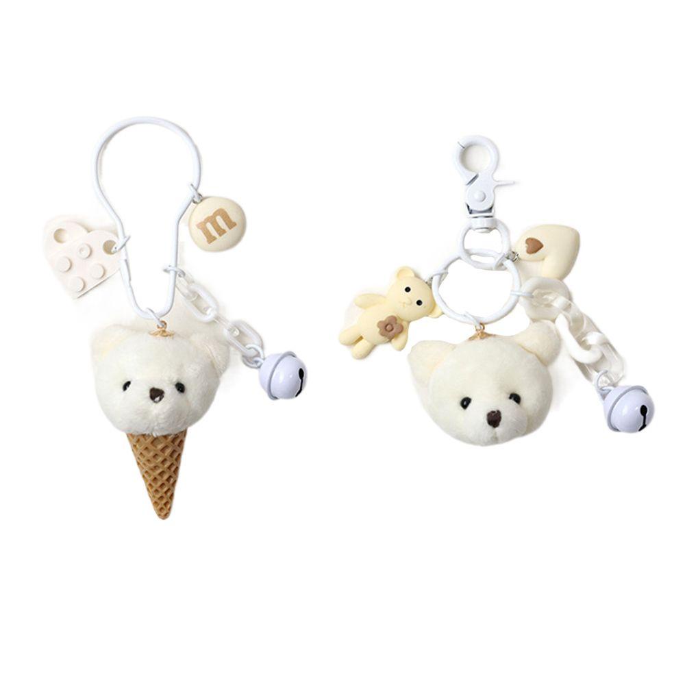 LANFY Móc Khóa Hình Gấu Chất Liệu Cotton PP Dễ Thương Giá Đỡ