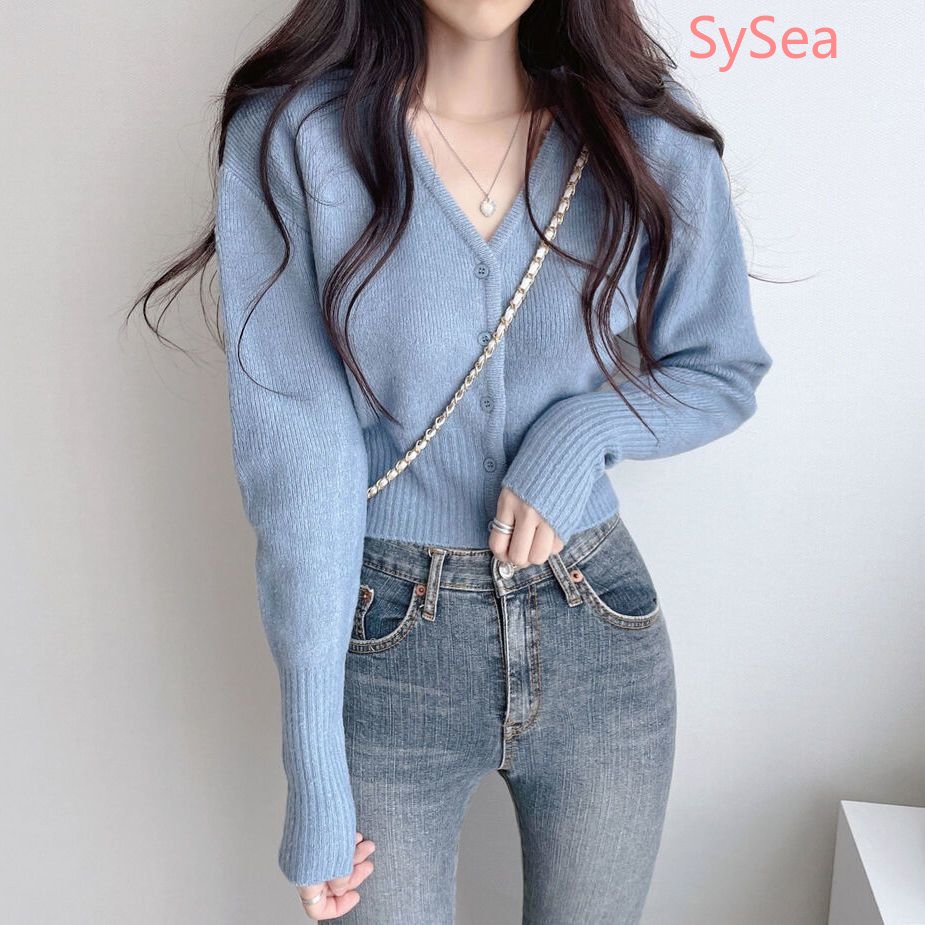 Áo Cardigan Dệt Kim Màu Trơn Thời Trang Mùa Thu Cho Nữ