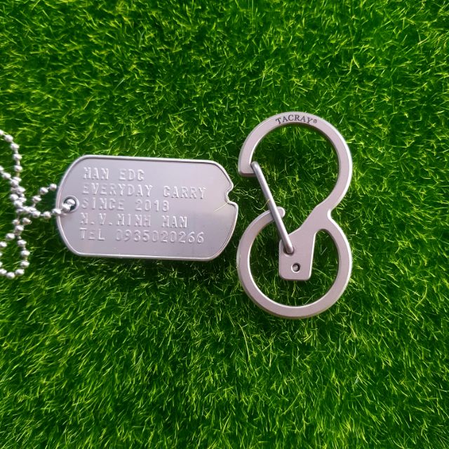Móc khóa titan Tacray 2 đầu tròn cơ chế tháo ring nhanh