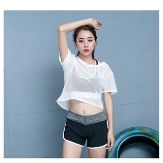 (ÁO ĐẸP GIÁ CỰC ĐẸP ) ÁO CỘC TAY LƯỚI CROPTOP