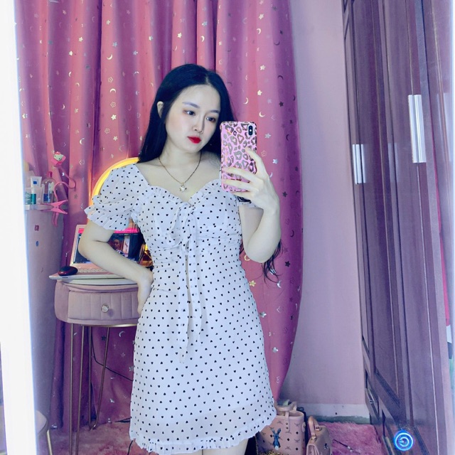 Váy chấm bi cúp ngực