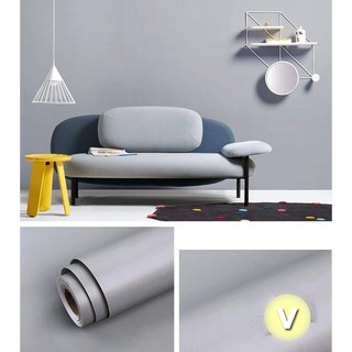 Giấy dán tường Màu Ghi nhạt 10m có sẵn keo khổ rộng 45cm