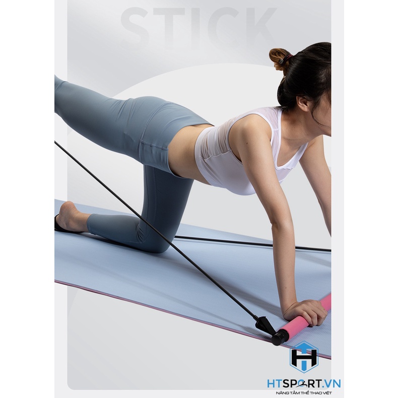 Thanh Gậy Tập Gym, Gậy Tập Gym Sitck Yoga Kèm Dây Kháng Lực Tập Luyện Thể Thao Pilates Đa Năng Tại Nhà
