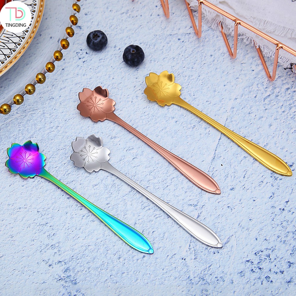 Muỗng thép không gỉ hình hoa anh đào thanh lịch
