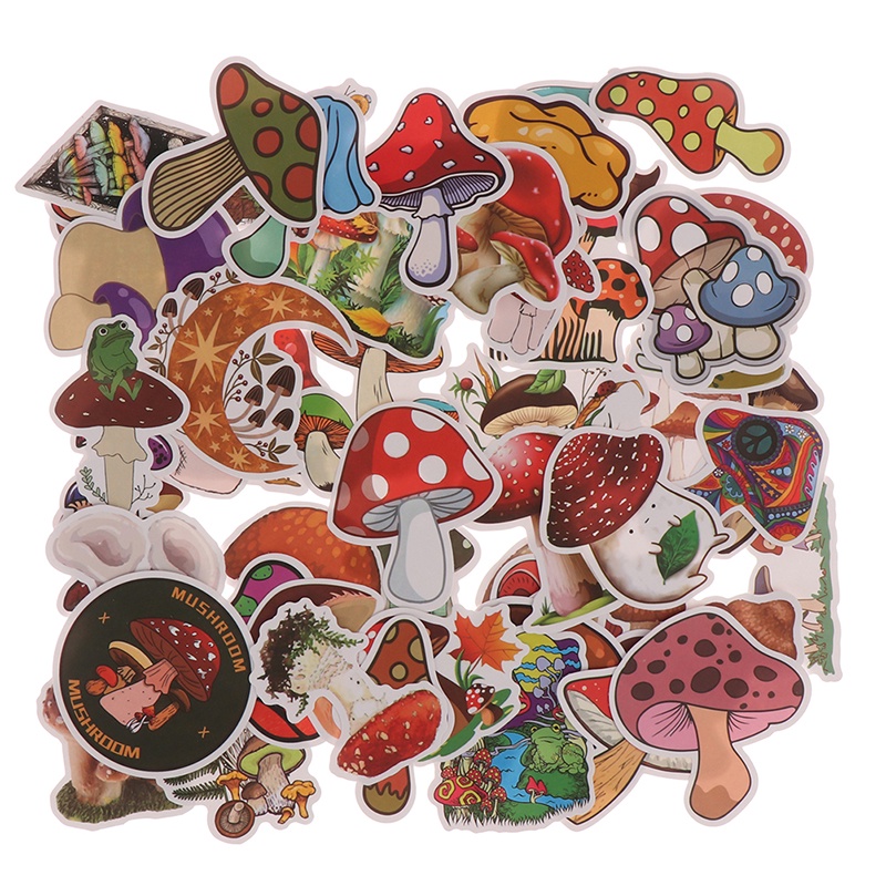 Bộ 50 Miếng Dán Hình Cây Nấm Dễ Thương Trang Trí Laptop / Xe Hơi / Ván Trượt / Điện Thoại | BigBuy360 - bigbuy360.vn