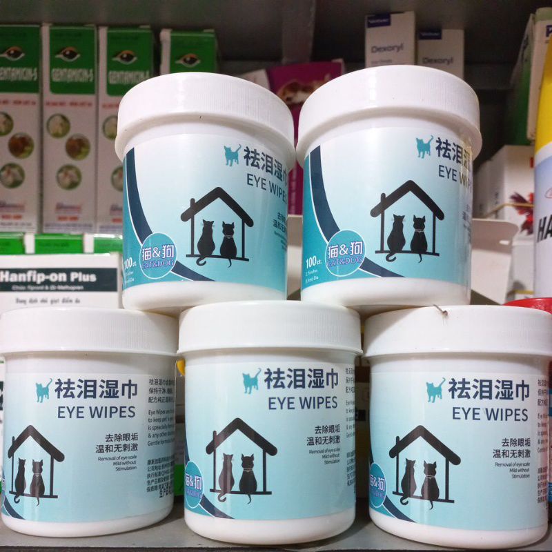 Khăn lau mắt chó mèo Eye Wipes 100 psc/hộp