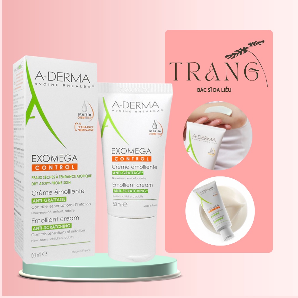 Aderma Kem dưỡng ẩm Aderma Exomega Control 50ml Dành cho da khô, da kích ứng- Dr.Trang
