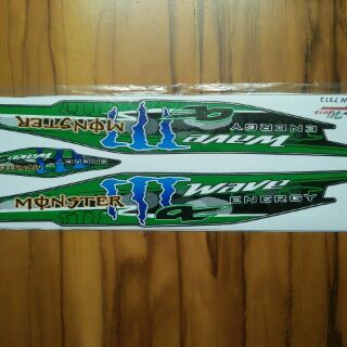 Bộ tem wave A màu xanh Monster