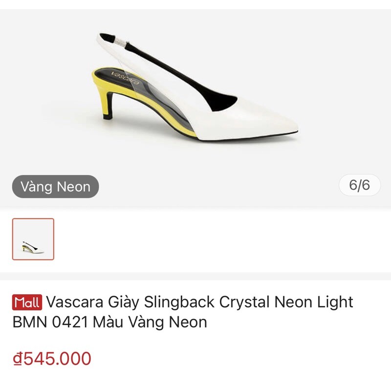 Thanh lý giày Vascara mũi nhọn màu trắng gót vàng mới 99% - size 38