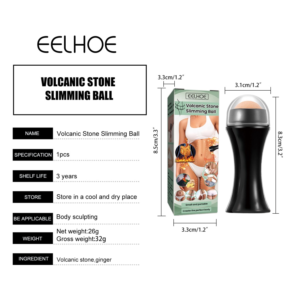 Bóng mát xa ANNIES bằng đá núi lửa hỗ trợ giảm béo/ săn chắc cơ bụng/ làm đẹp