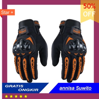 Găng tay lái xe máy toàn bộ ngón màu cam M