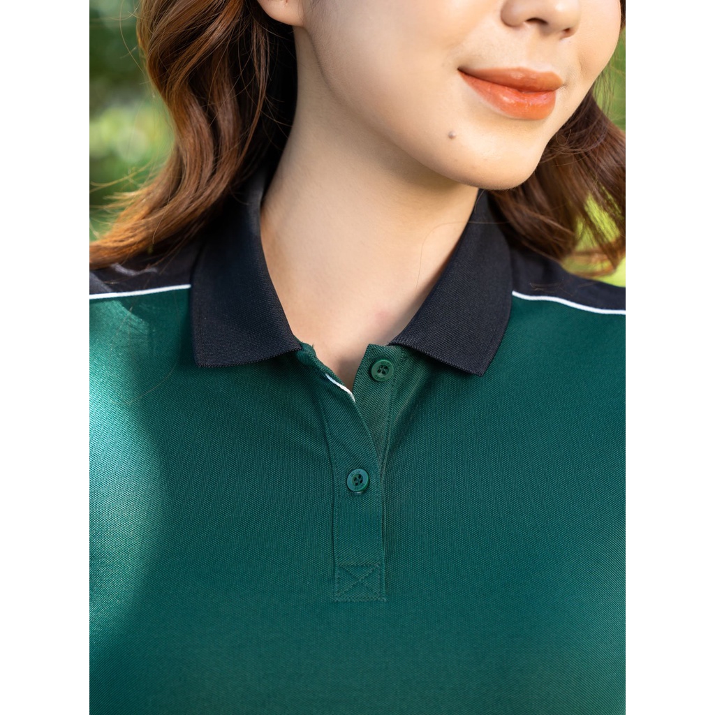 Áo Polo Nữ Yody Mắt Chim Pique Phối Vai Mềm Mịn Thấm Hút Tốt APN5366