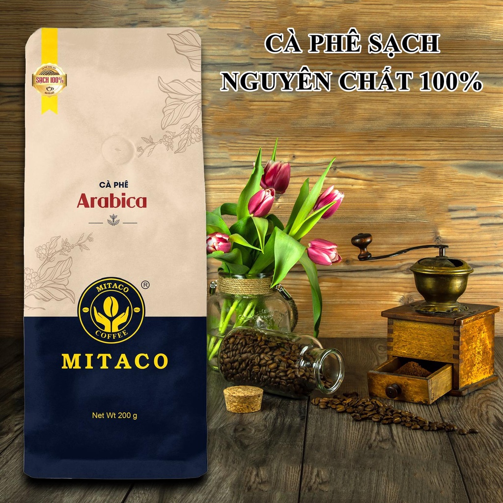 Cà phê Arabica nguyên chất MITACO COFFEE (Gói 200g)