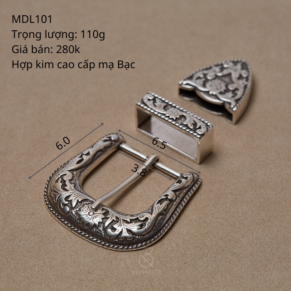 Mặt dây lưng Nam Nữ màu Bạc, mã MDL101, size 38mm, chất liệu hợp kim cao cấp mạ Bạc, mặt thắt lưng nam