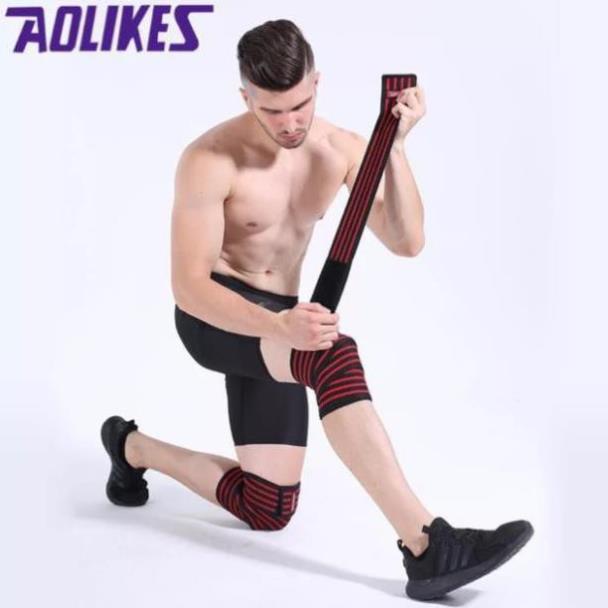 Bó Gối Dây Quấn gối bảo Vệ đầu gối Phụ Kiện Gym Aolikes cao cấp chính hãng (1 chiếc) (7165)