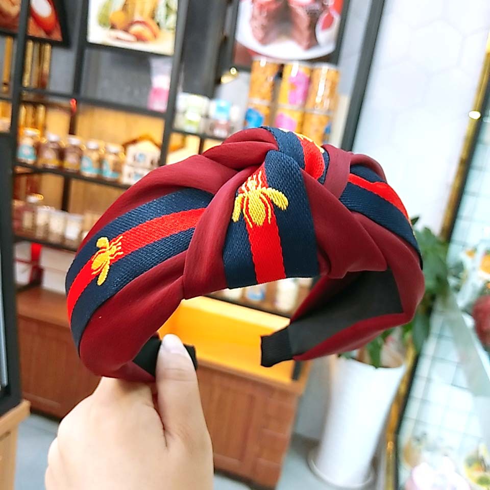 Băng Đô Cài Tóc Bản Rộng Bằng Vải Màu Trơn Thắt Nút Bản Rộng Thời Trang Hàn Quốc Cho Nữ