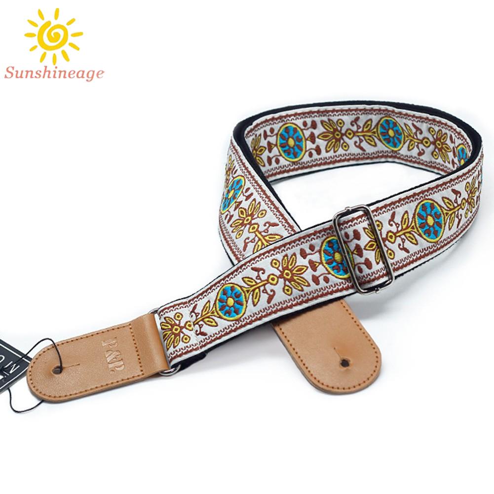 SUNAGE- ~Guitar Strap 82-137cm Acoustic Guitars Bass Electric Embroidered Useful【SUNAGE-HOT Fashion】