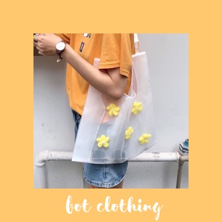 Túi tote voan lụa thêu hoa nổi