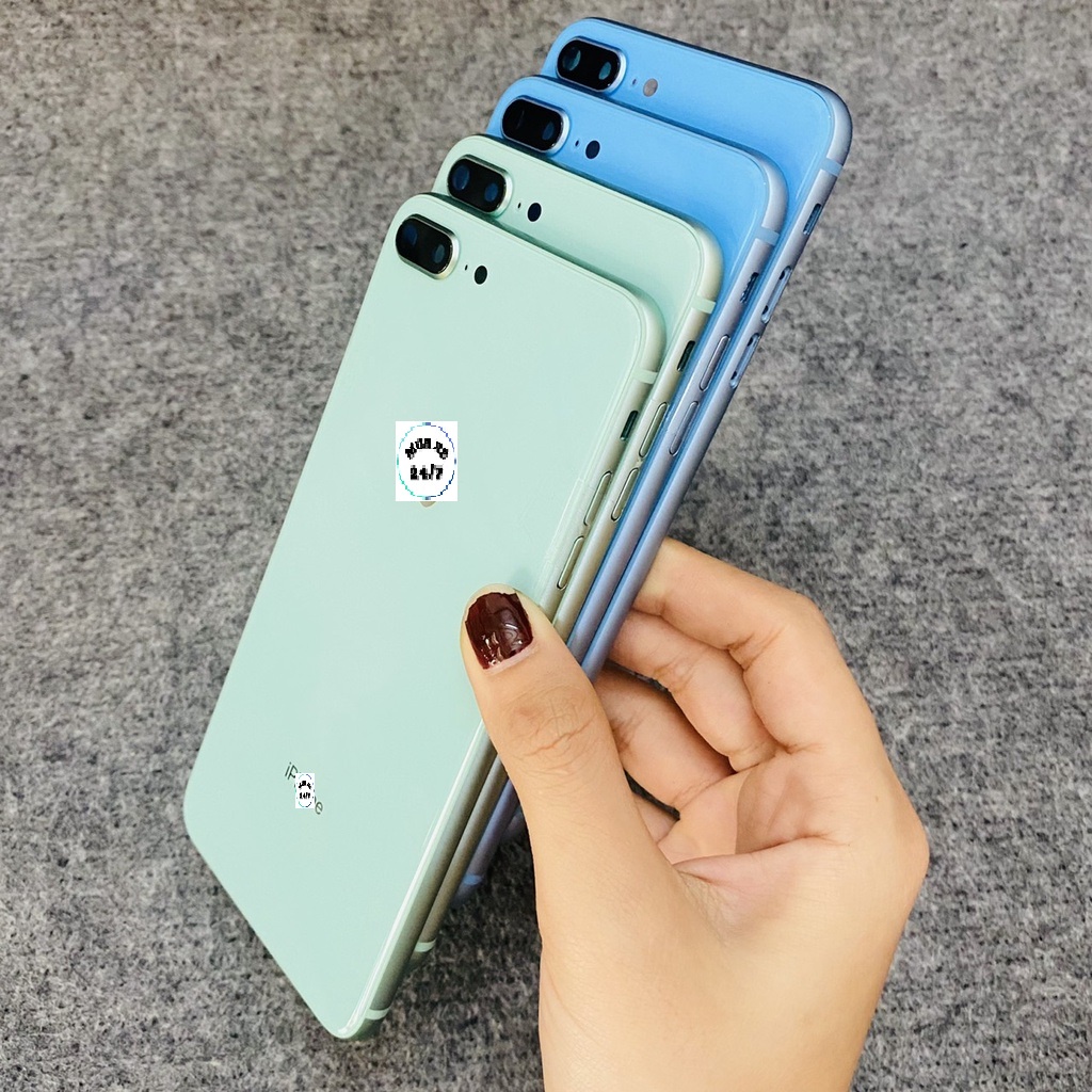 Vỏ thay thế 8plus viền tròn màu xanh dương, xanh ngọc