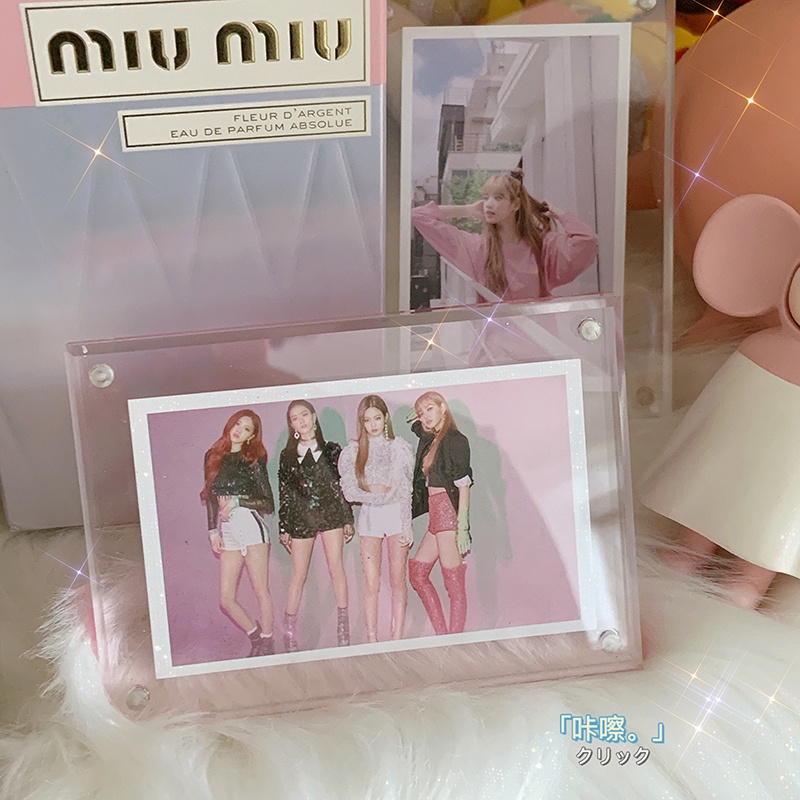 Khung ảnh/ thẻ Instax chất liệu acrylic trong suốt trang trí bàn