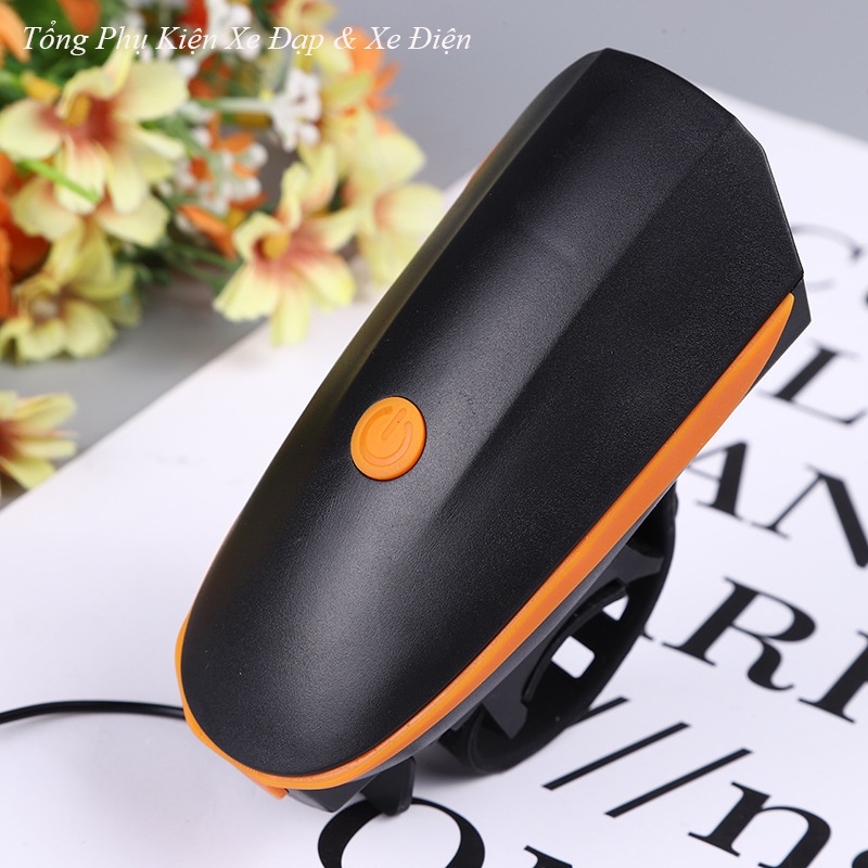 Đèn Xe Đạp Siêu Sáng Có Còi Sạc Usb Chống Nước Đèn Led Xe Đạp Thể Thao Nhiều Màu Sắc 7588