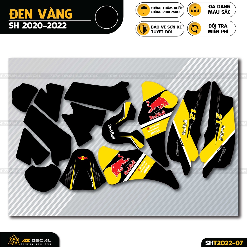 Tem Trùm SH Phong Cách Red Bull | SHT-07 | Decal Dán Dàn Áo Xe SH 2017 - 2019 - 2020 - 2021 - 2022 Cực Chất