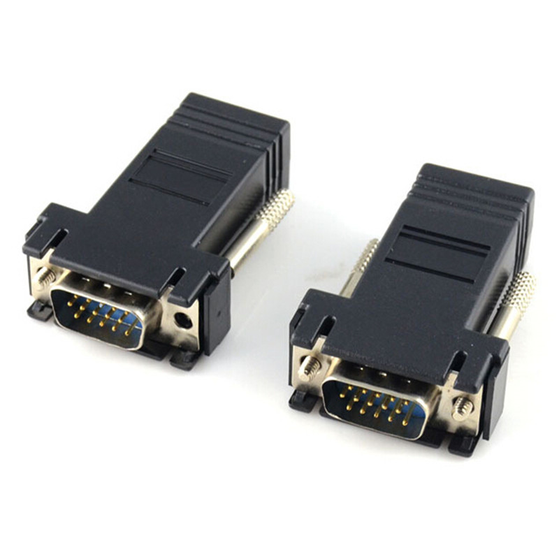 Dây Cáp Nối Dài VGA RGB HDB Male Sang LAN CAT5 CAT6 RJ45 Female
