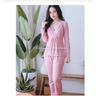 Bộ bầu,sau sinh cotton cổ tim chéo cho mẹ-CAM KẾT CHẤT LƯỢNG