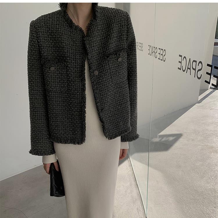 Áo khoác vải tuýt dành cho nữ phong cách Hàn Quốc mới mùa xuân và thu 2022