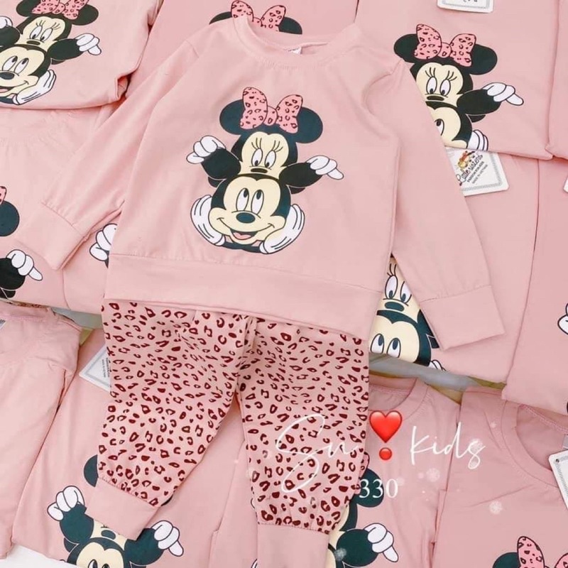 Bộ cotton bé gái 1-7y micky