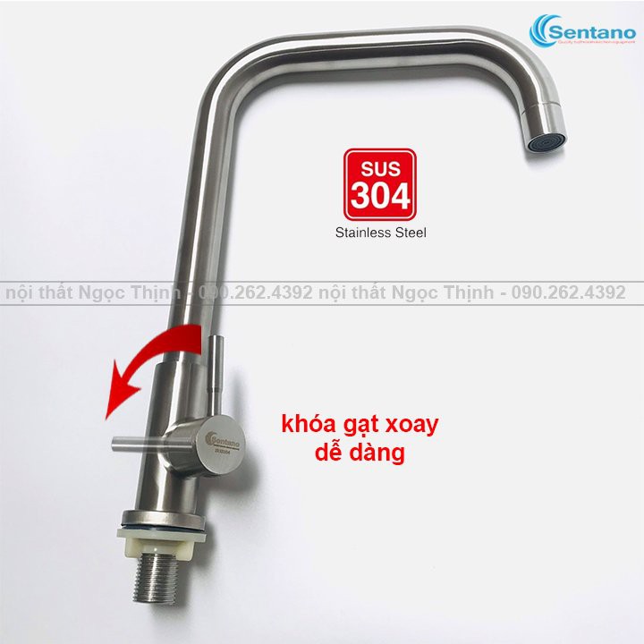 [MÃ SALE 5%]Vòi rửa chén lạnh vuông STN-502 xoay 360 gắn vừa với mọi chậu rửa chén ( F24 )