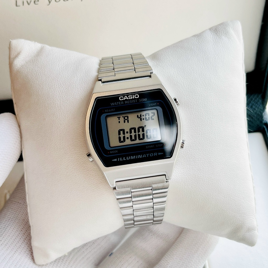 Đồng hồ điện tử nữ dây thép chính hãng Casio B640WD-1A Japan