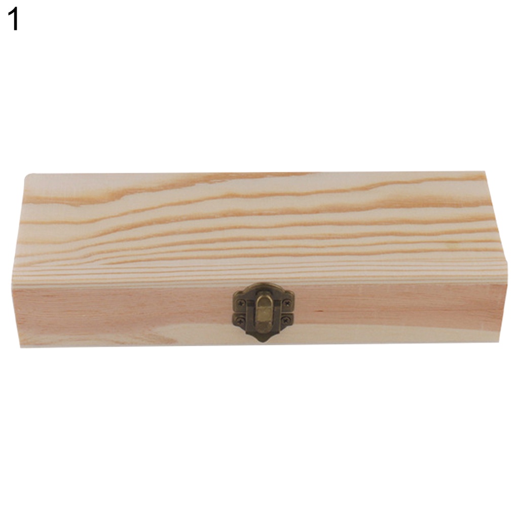 Hộp đựng bút chì bằng gỗ hình chữ nhật có khóa di động cho trẻ em