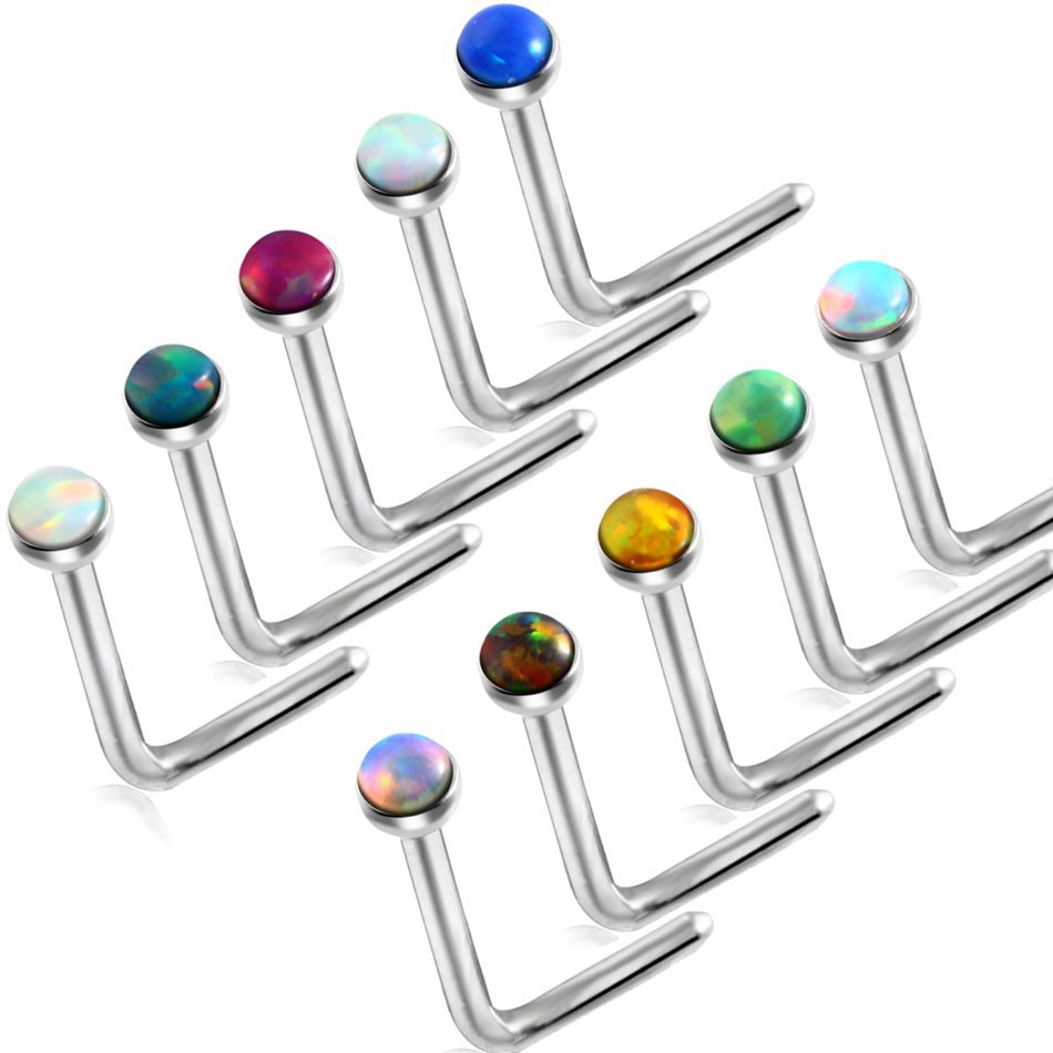 Nhẫn Opal hình chữ L