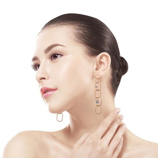 Bông Tai Hình Oval Đính Đá Zircon
