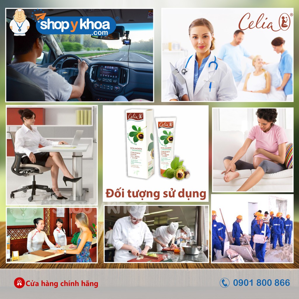 Kem Thoa Suy Giãn Tĩnh Mạch Chân CELIA. Made In Poland. Dung Tích 100ml