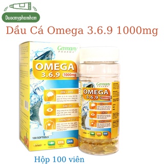 Viên dầu cá Omega 3 6 9 Vàng, Bổ não, sáng mắt, khỏe mạnh tim mạch, tăng cường trí nhớ - Hộp 100 viên