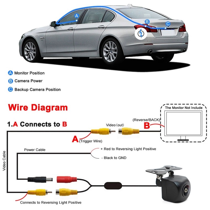 170° Camera Lùi Xe 720P AHD/CCD Hình Con Cá Nhìn Ban Đêm | BigBuy360 - bigbuy360.vn