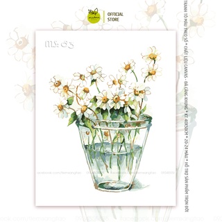 Tranh số hóa tự tô màu Madoca có khung 40x50cm Hoa cúc nhí T83