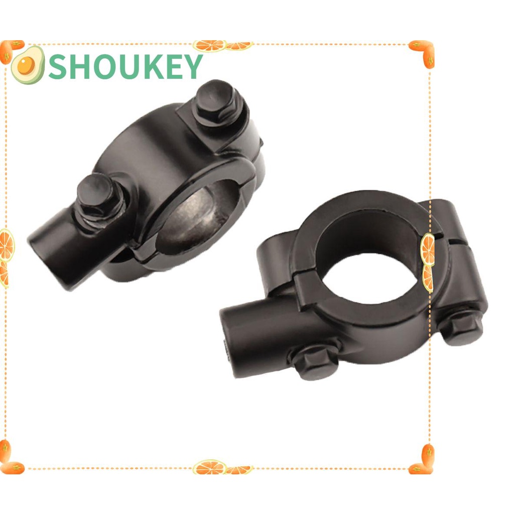 SHOUHOU 2pcs giá đỡ gắn gương chiếu hậu vào ghi đông xe máy bằng nhôm màu đen tiện lợi